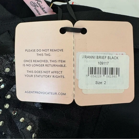 NWT AGENT PROVOCATEUR Franni Brief With Suspenders Black Size AP 2 - Picture 3 of 16